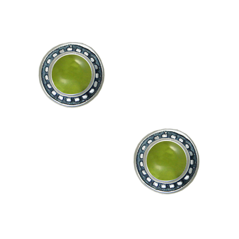 Sterling Silver Little Peridot Post Stud Earrings